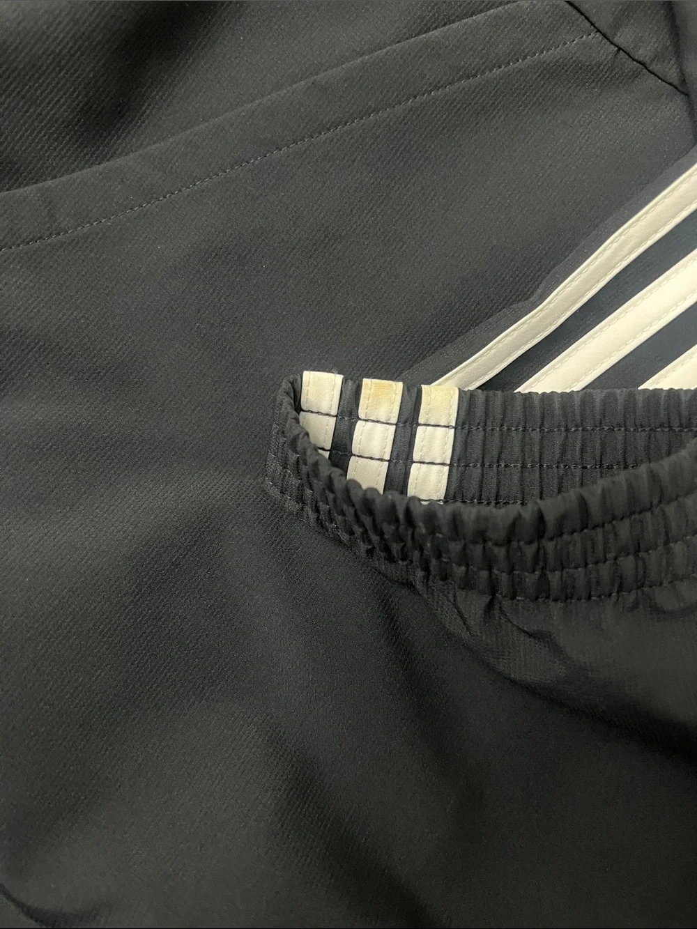 adidas Black Hooded Windbreaker with White Three-Stripes